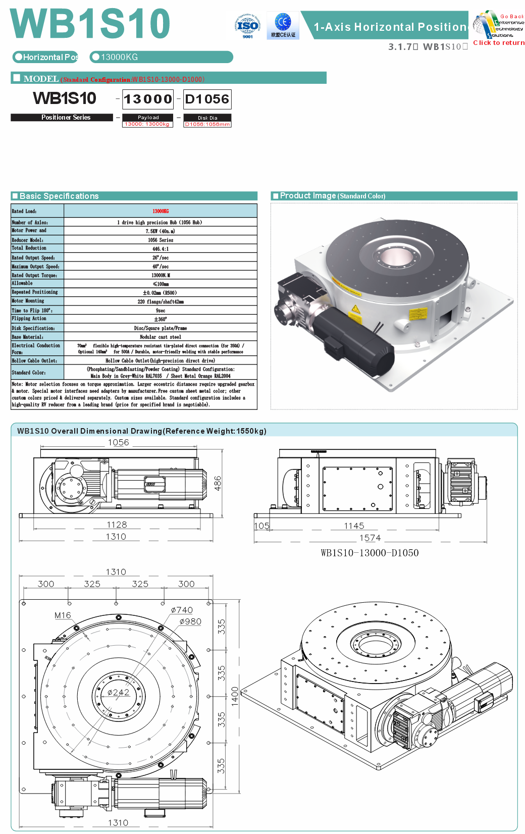 WB1S10 specifications