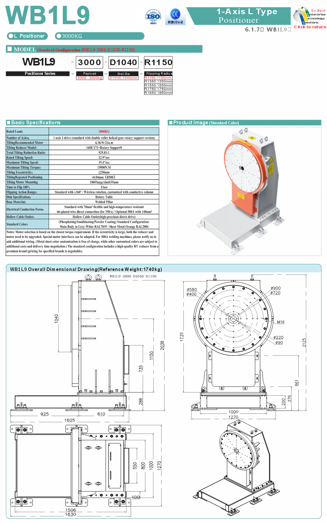 WB1L9 specifications