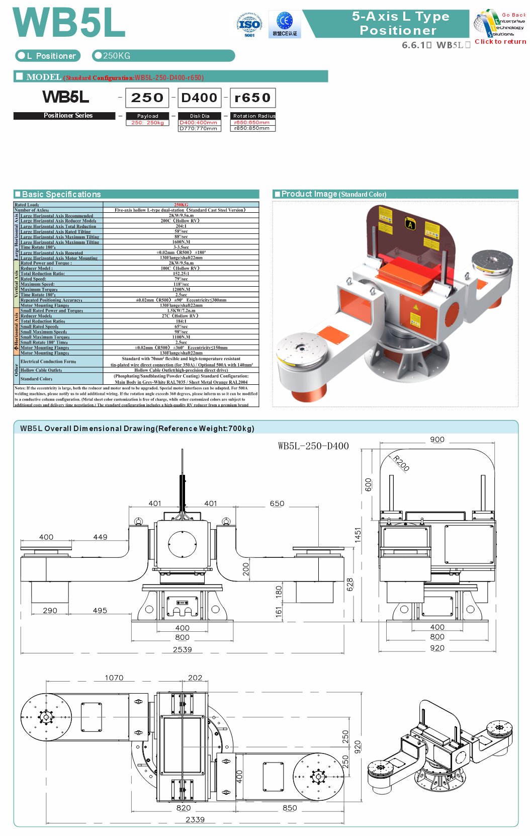 WB5L specifications